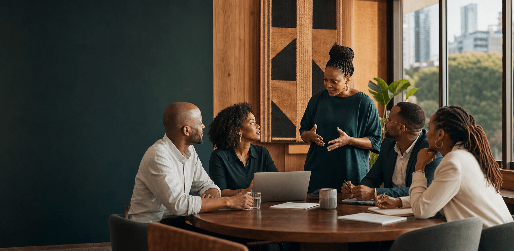 Professionals collaborating during a Nawiri corporate training workshop